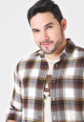 Camisa Marrón-Mostaza-Blanco GAP