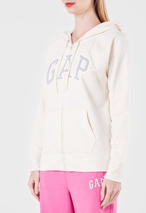 Hoodie Beige-Gris-Blanco GAP Femenino