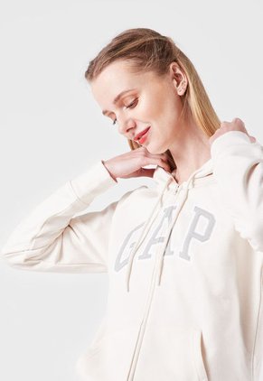 Hoodie Beige-Gris-Blanco GAP Femenino