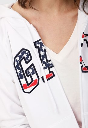 Hoodie Blanco-Rojo-Azul GAP