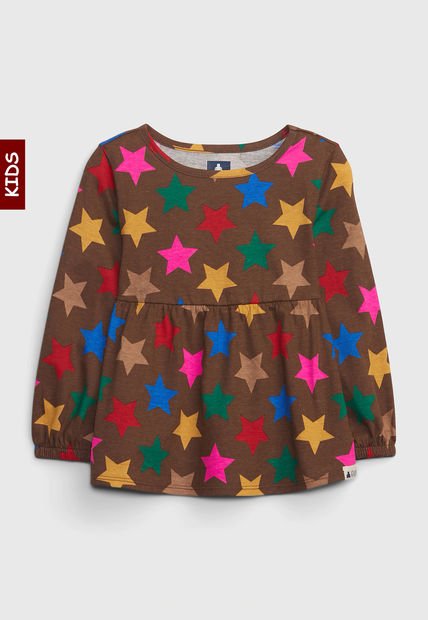 Camiseta Marrón-Multicolor GAP Kids
