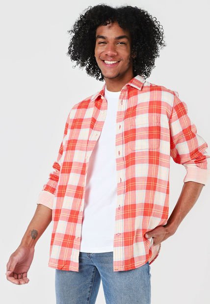 Camisa Naranja-Beige-Celeste GAP