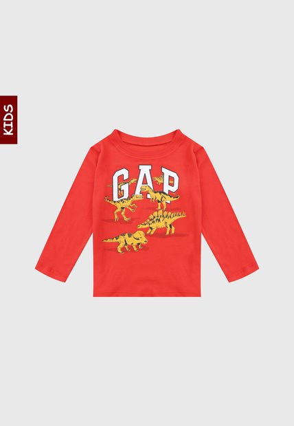 Camiseta Naranja-Mostaza-Blanco GAP Kids Masculino