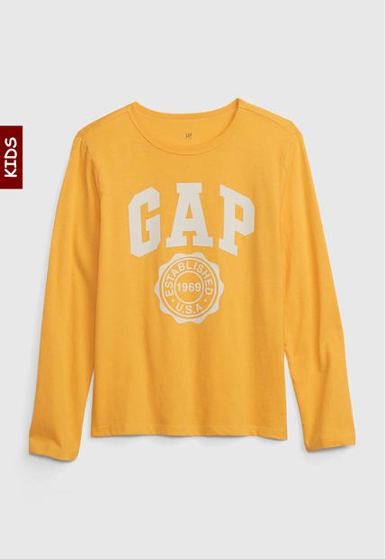 Camiseta Manga Larga Mostaza-Beige GAP Kids