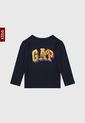Camiseta Manga Larga Azul-Naranja GAP Kids de GAP