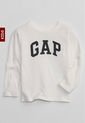 Camiseta Manga Larga Marfil-Negro GAP Kids Park View de GAP