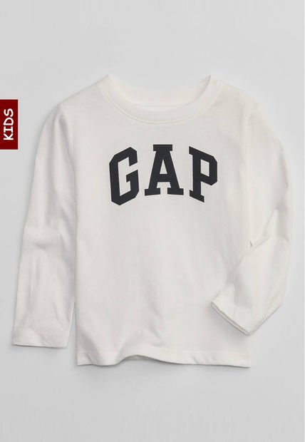 Camiseta Manga Larga Marfil-Negro GAP Kids Park View