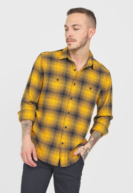 Camisa Amarillo-Azul Oscuro GAP