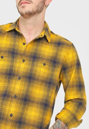 Camisa Amarillo-Azul Oscuro GAP