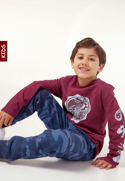 Camiseta Manga Larga Violeta-Celeste GAP Kids