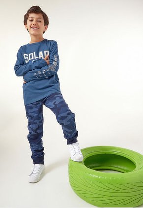 Camiseta Manga Larga Azul-Blanco GAP Kids