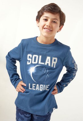 Camiseta Manga Larga Azul-Blanco GAP Kids