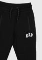Pantalón Sudadera Negro-Blanco GAP Kids de GAP