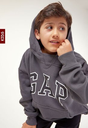 Hoodie Gris-Negro-Blanco GAP Kids