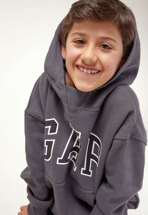 Hoodie Gris-Negro-Blanco GAP Kids