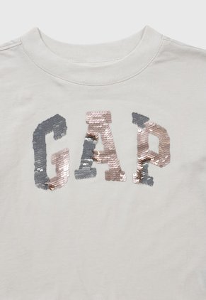Camiseta Manga Larga Beige-Dorado-Plateado GAP Kids