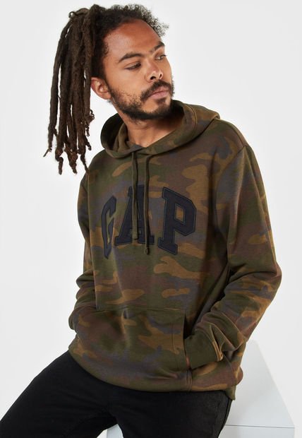 Hoodie Café-Verde-Negro GAP