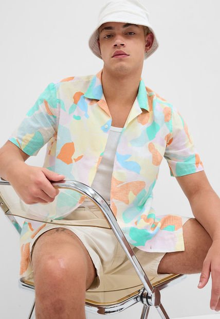Camisa Marfil-Multicolor GAP