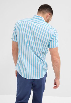 Camisa Aguamarina-Blanco GAP