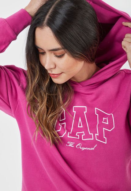 Hoodie Fucsia-Blanco GAP