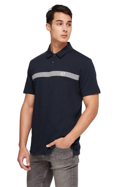 Polo Azul Navy-Gris GAP