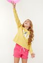 Camiseta Manga Larga Amarillo-Blanco-Plateado GAP Kids de GAP