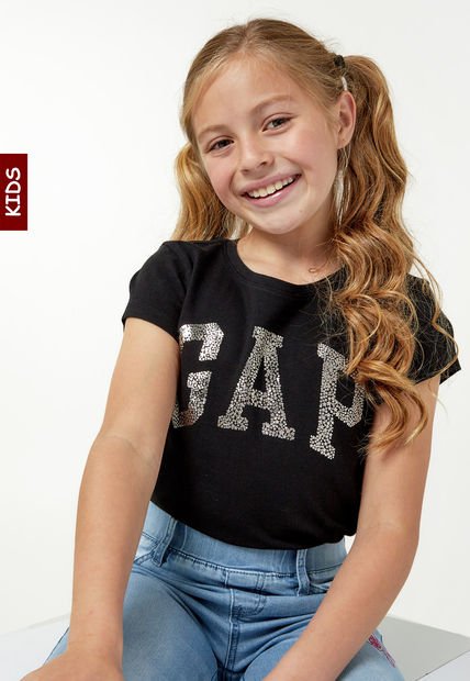 Camiseta Negro-Plateado GAP Kids