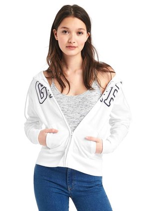 Hoodie Blanco-Azul GAP