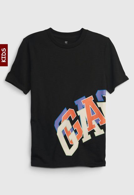 Camiseta Negro-Multicolor GAP Kids