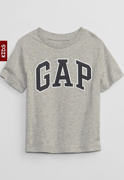 Camiseta Gris Oscuro-Azul Navy-Blanco GAP Kids