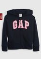 Hoodie Azul Navy-Blanco-Rosa GAP Kids de GAP