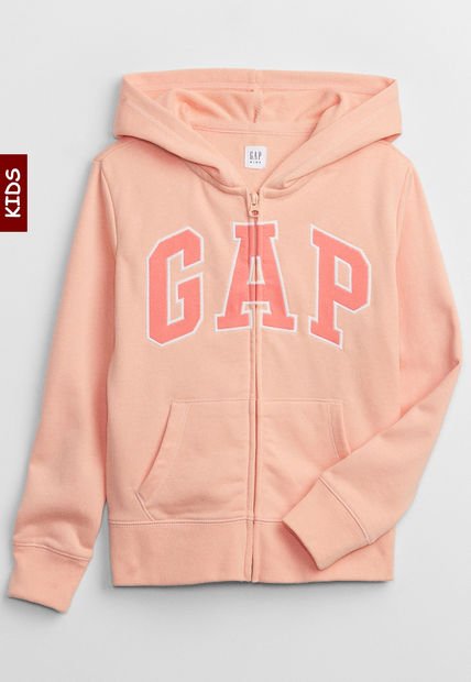 Hoodie Salmón-Coral-Blanco GAP Kids