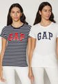 Camiseta x2 Blanco-Azul-Rojo GAP de GAP