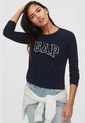 Camiseta Manga Larga Azul-Blanco GAP de GAP
