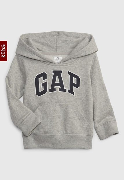 Hoodie Gris-Azul Navy-Blanco GAP Kids