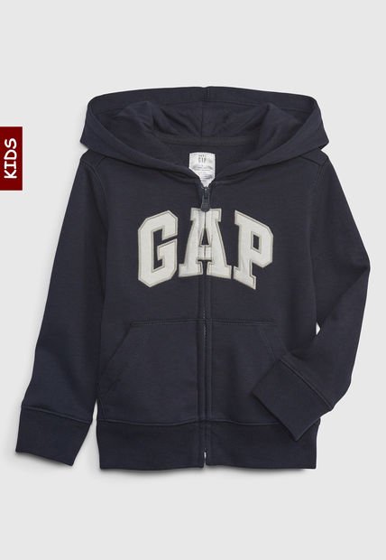 Hoodie Azul Navy-Blanco-Gris GAP Kids
