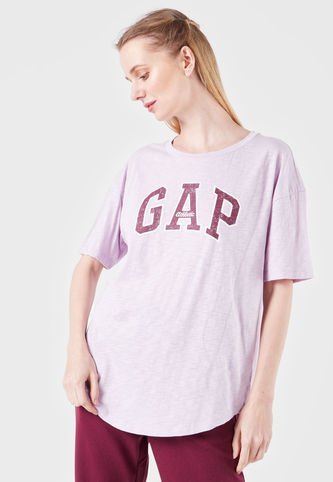 GAP - Camiseta Lila-Vinotinto-Blanco GAP