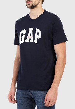 Camiseta Azul Navy-Blanco GAP.