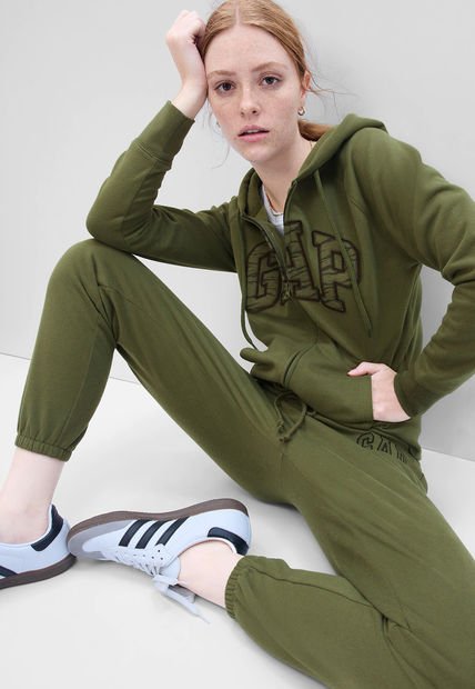 Hoodie Verde Oliva-Negro GAP