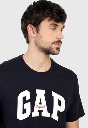 Camiseta Azul Navy-Blanco GAP.