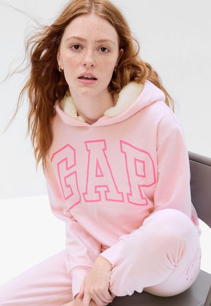 Hoodie Rosa-Magenta-Marfil GAP