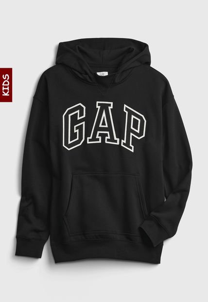 Hoodie Negro-Blanco GAP Kids