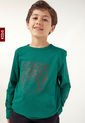 Camiseta Manga Larga Verde-Café GAP Kids de GAP