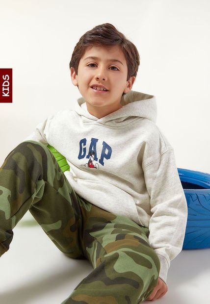 Hoodie Mickey Mouse Gris-Blanco GAP Kids