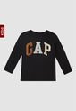 Camiseta Manga Larga Negro-Multicolor GAP Kids de GAP