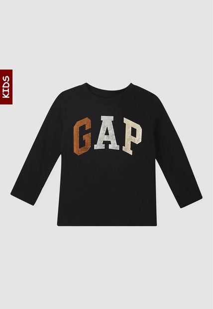 Camiseta Manga Larga Negro-Multicolor GAP Kids