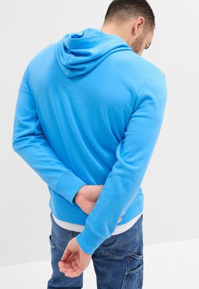 Hoodie Celeste-Azul Navy-Blanco GAP