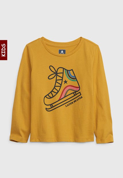 Camiseta Mostaza-Multicolor GAP Kids