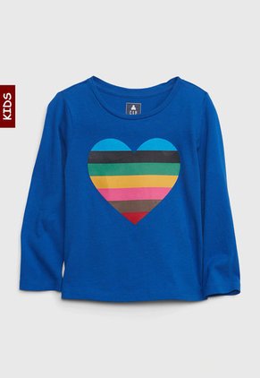 Camiseta Manga Larga Azul Royal-Multicolor GAP Kids