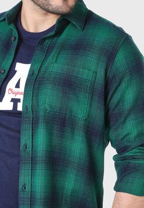 Camisa Verde-Azul Navy GAP